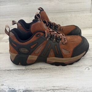 Oliver Men’s Size 9.5 Steel Toe Lace Up Work Or Casual Shoes In Brown/Black